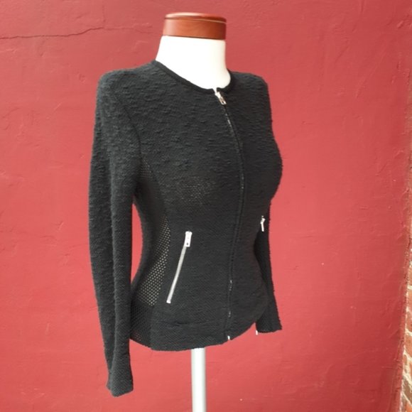 IRO Revolve Mesh Tweed Moto Jacket Blazer - Picture 4 of 8